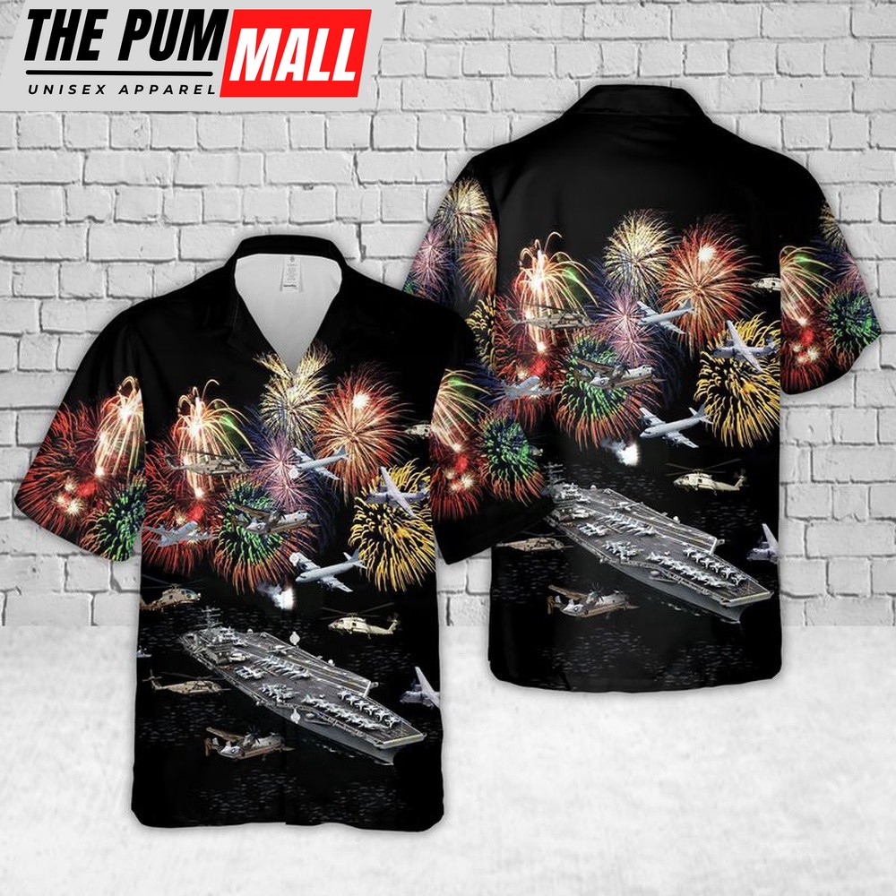 Us Navy Hawaiian Shirt, U.S Navy Nimitz-class aircraft carrier Hawaiian Shirt, Military Hawaiian Shirt
