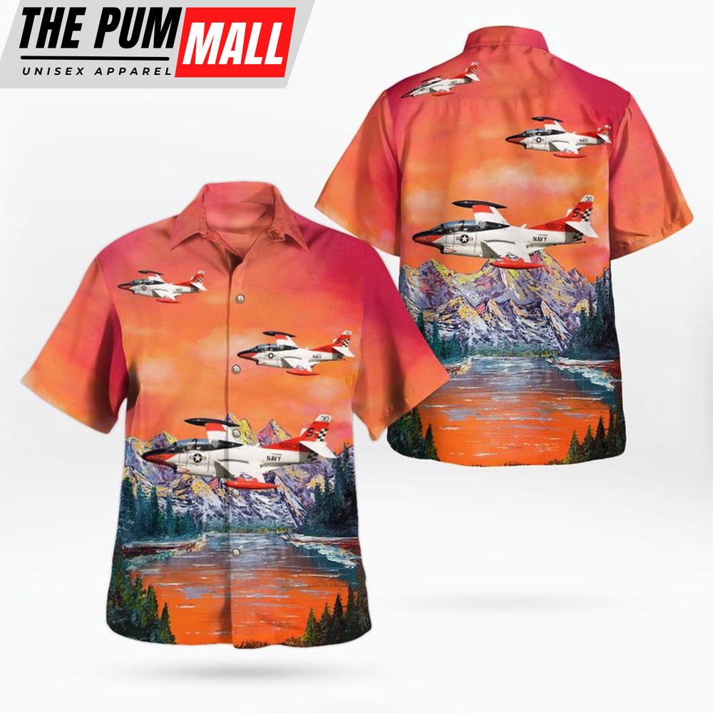 Us Navy Hawaiian Shirt, US Navy North American T-2 Buckeye Hawaiian Shirt, Military Hawaiian Shirt