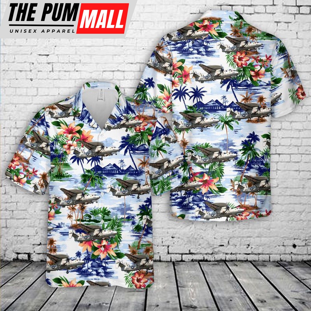 Us Navy Hawaiian Shirt, US Navy Northrop Grumman E-2C Hawkeye Hawaiian Shirt, Military Hawaiian Shirt