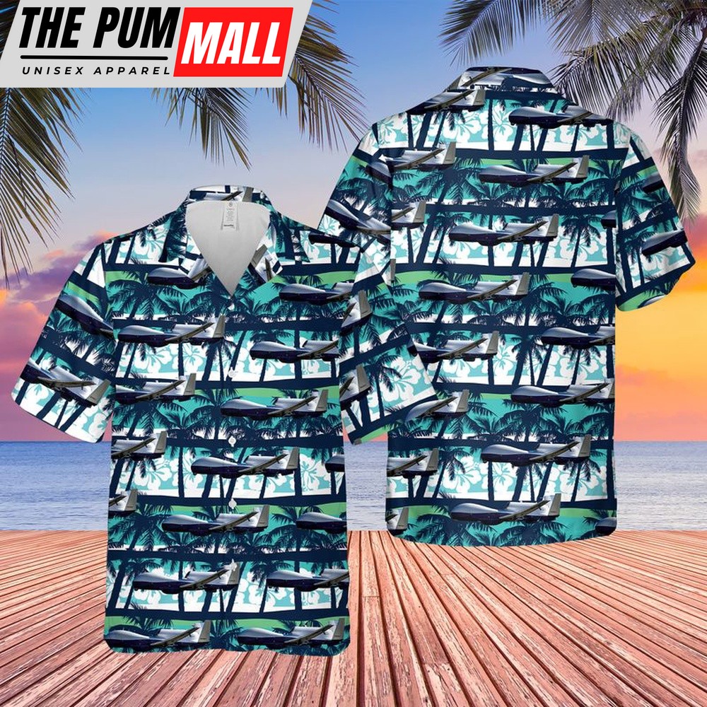 Us Navy Hawaiian Shirt, US Navy Northrop Grumman MQ-4C Triton Hawaiian Shirt, Military Hawaiian Shirt