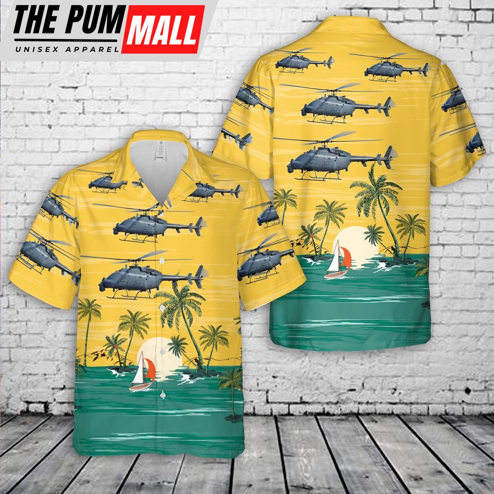 Us Navy Hawaiian Shirt, US Navy Northrop Grumman MQ-8C Fire Scout Hawaiian Shirt, Military Hawaiian Shirt