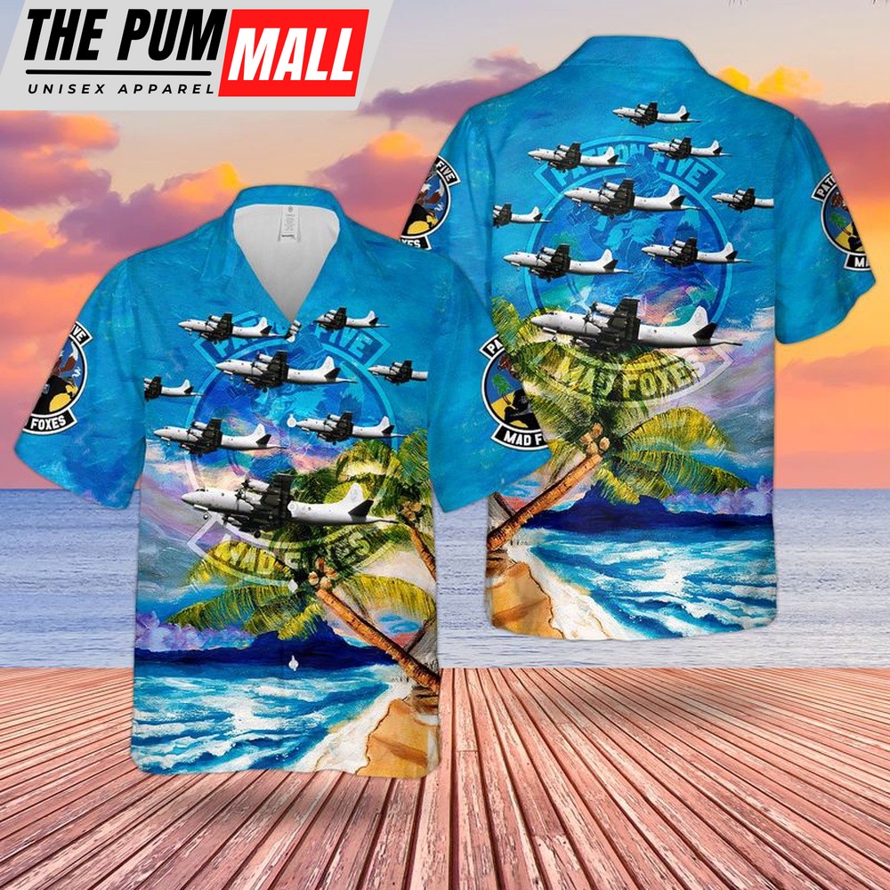 Us Navy Hawaiian Shirt, US Navy P-3 Orion Of Patrol Squadron FIVE VP-5 Mad Foxes Hawaiian Shirt, Military Hawaiian Shirt