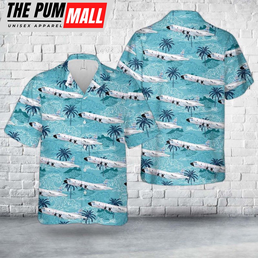 Us Navy Hawaiian Shirt, US Navy P-3 Orion Of VP-50 Blue Dragons Hawaiian Shirt, Military Hawaiian Shirt