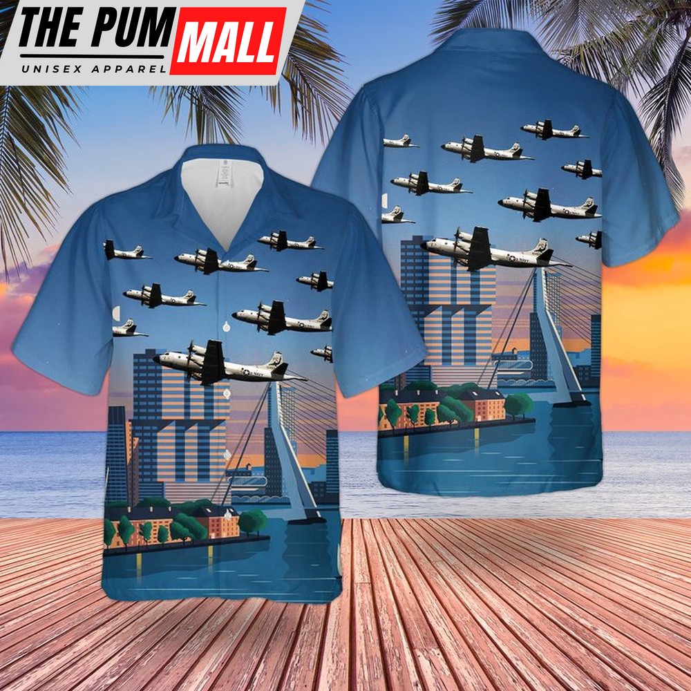 Us Navy Hawaiian Shirt, US Navy P-3B Of VP-6 Hawaiian Shirt, Military Hawaiian Shirt