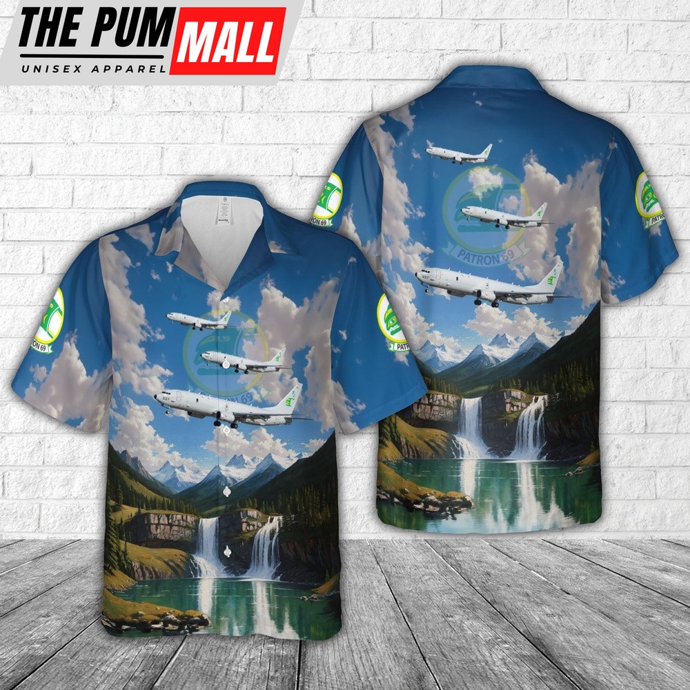 Us Navy Hawaiian Shirt, US Navy P-8A Patrol Squadron VP-69 Totems Hawaiian Shirt, Military Hawaiian Shirt