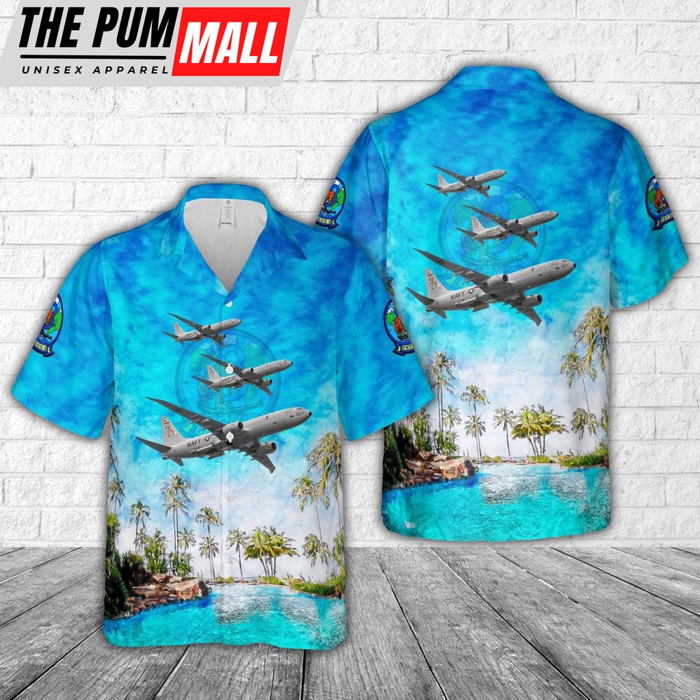 Us Navy Hawaiian Shirt, US Navy P-8A Poseidon Patrol Squadron Eight (VP-8) Hawaiian Shirt, Military Hawaiian Shirt