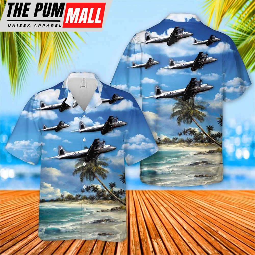 Us Navy Hawaiian Shirt, US Navy Patrol Squadron 49 P-3A Hawaiian Shirt, Military Hawaiian Shirt