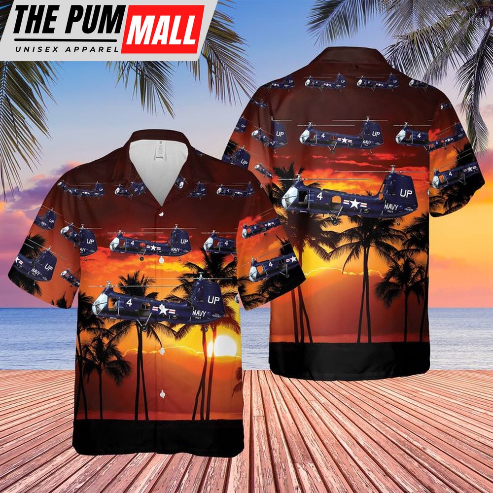 Us Navy Hawaiian Shirt, US Navy Piasecki HUP RetrieverH-25 Army Mule Hawaiian Shirt, Military Hawaiian Shirt
