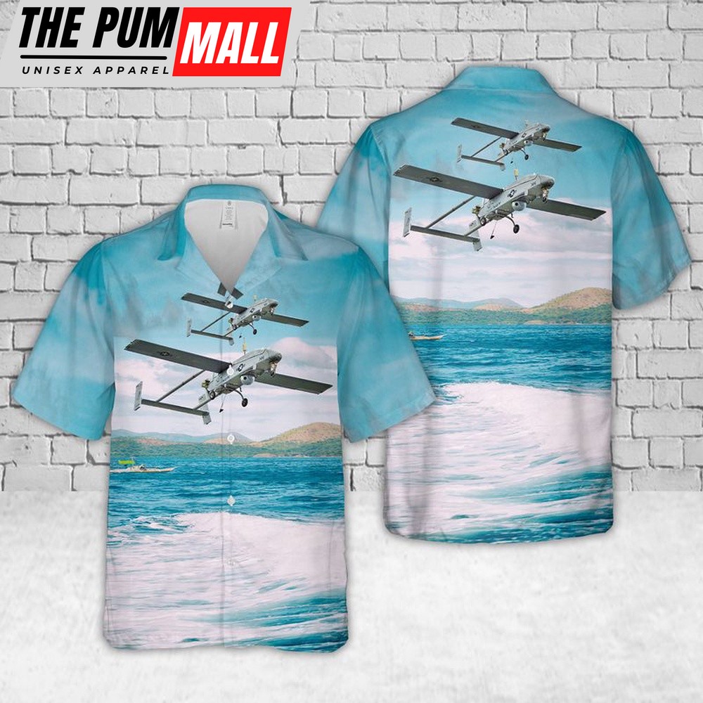 Us Navy Hawaiian Shirt, US Navy RQ-2B Pioneer Unmanned Aerial Vehicle Hawaiian Shirt, Military Hawaiian Shirt
