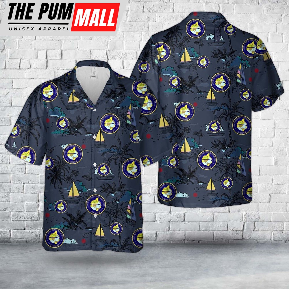 Us Navy Hawaiian Shirt, US Navy Seabee Naval Mobile Construction Battalion 4 (NMCB 4) Hawaiian Shirt, Military Hawaiian Shirt