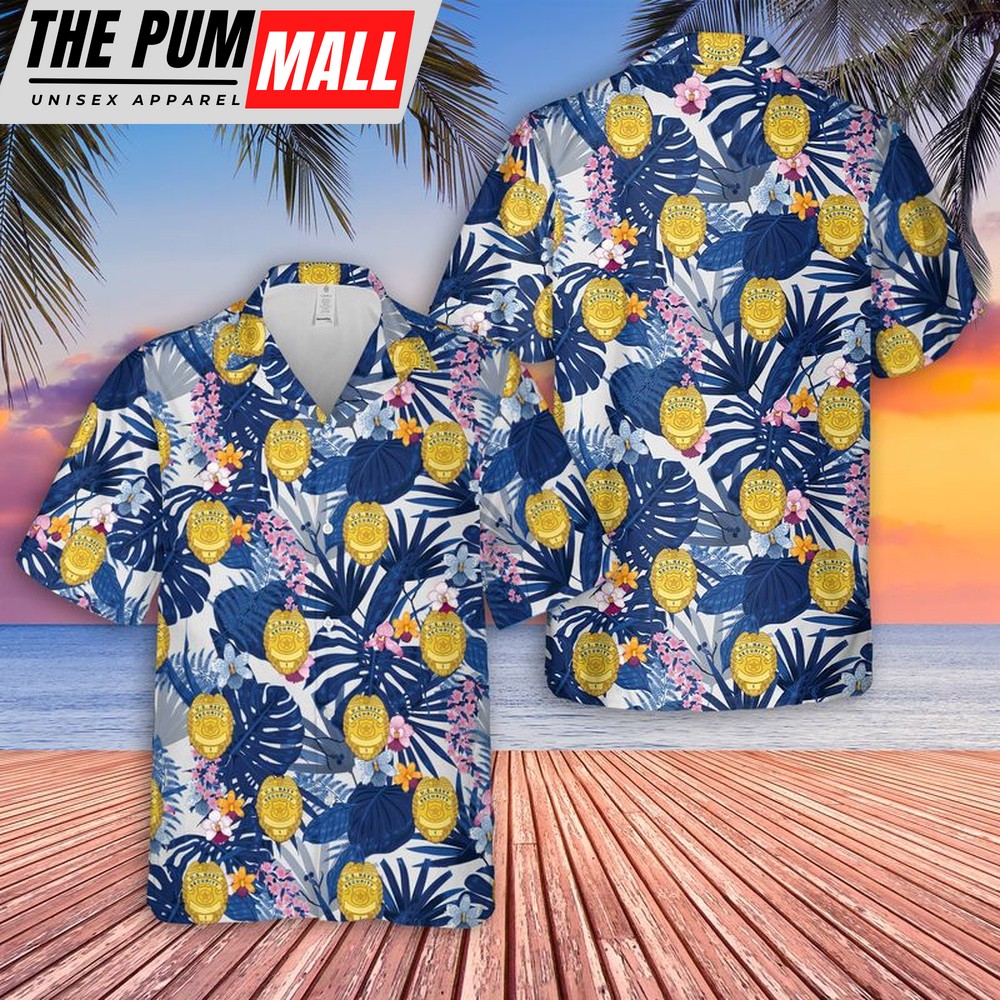Us Navy Hawaiian Shirt, US Navy Security Badge Hawaiian Shirt, Military Hawaiian Shirt