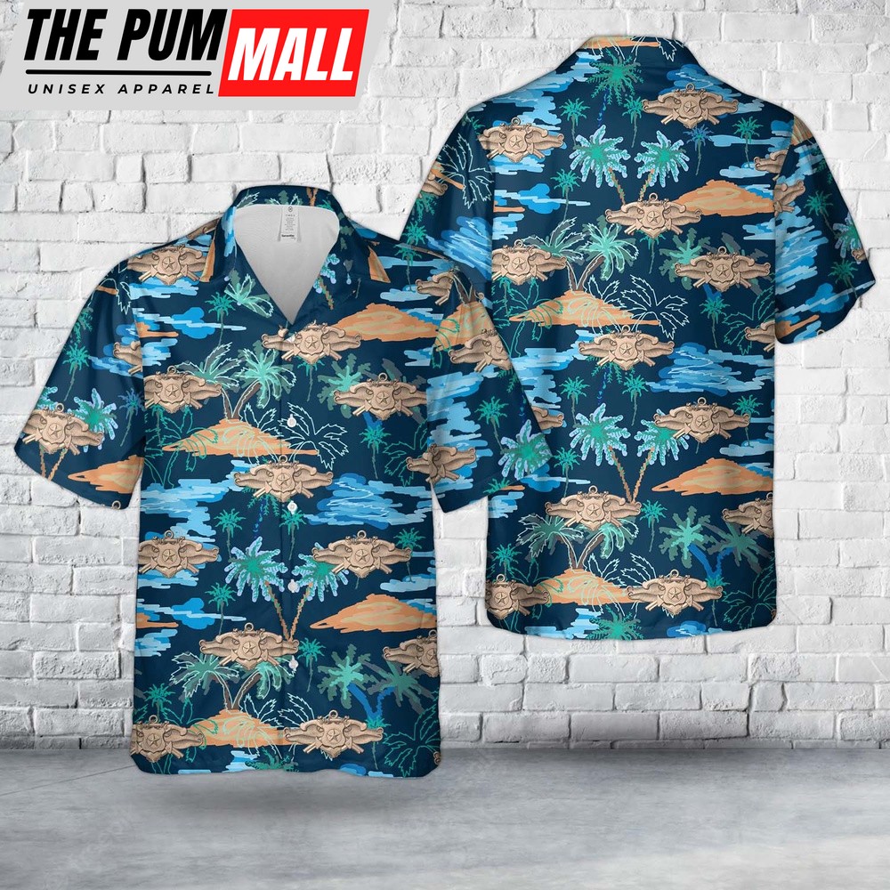 Us Navy Hawaiian Shirt, US Navy Security Forces Senior Badge Hawaiian Shirt, Military Hawaiian Shirt