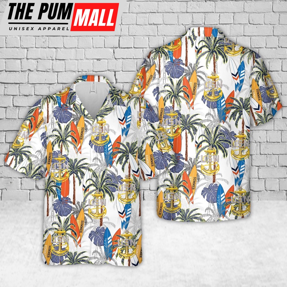 Us Navy Hawaiian Shirt, US Navy Senior Chief Petty Officer (SCPO) Hawaiian Shirt, Military Hawaiian Shirt