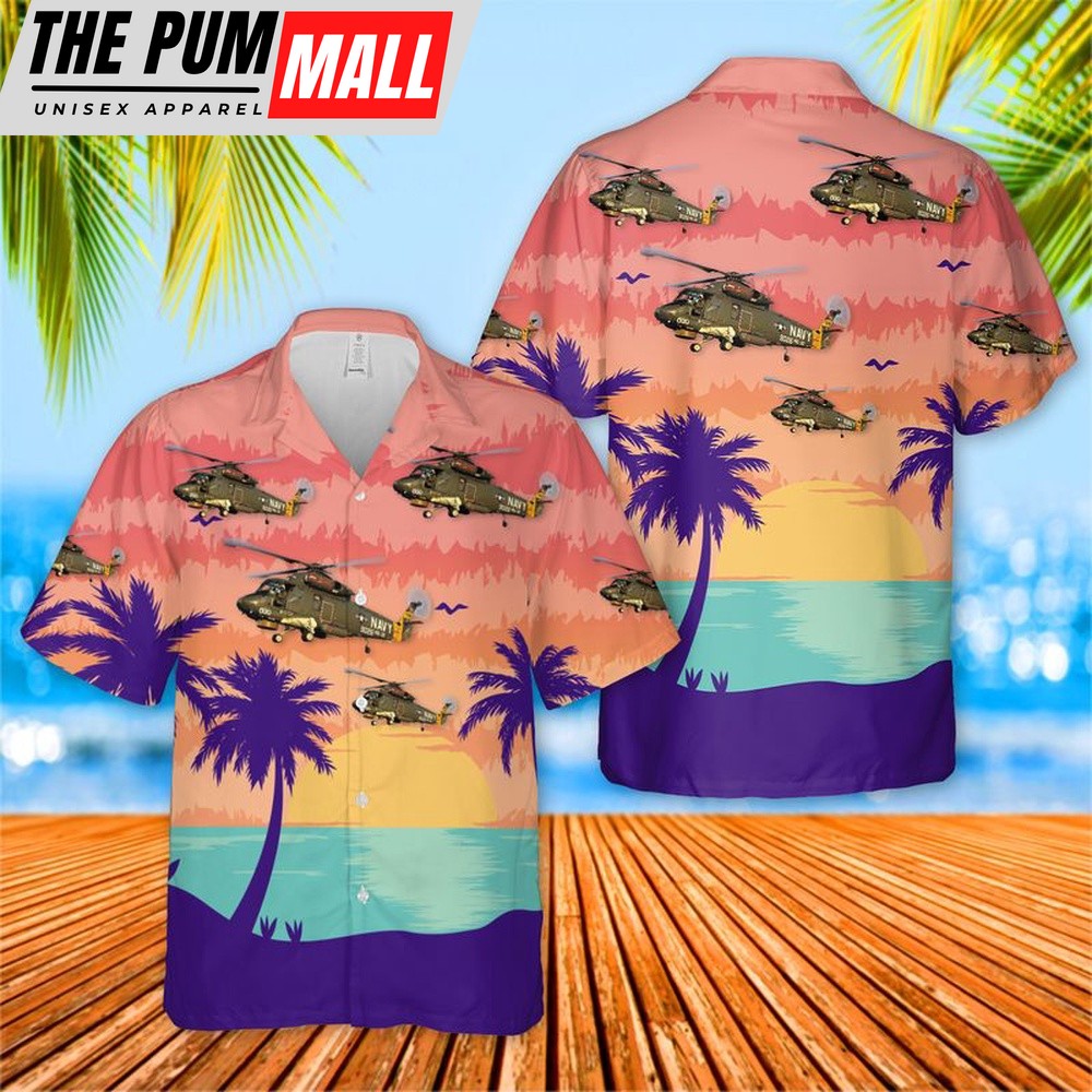 Us Navy Hawaiian Shirt, US Navy SH-2F Seasprite Hawaiian Shirt, Military Hawaiian Shirt