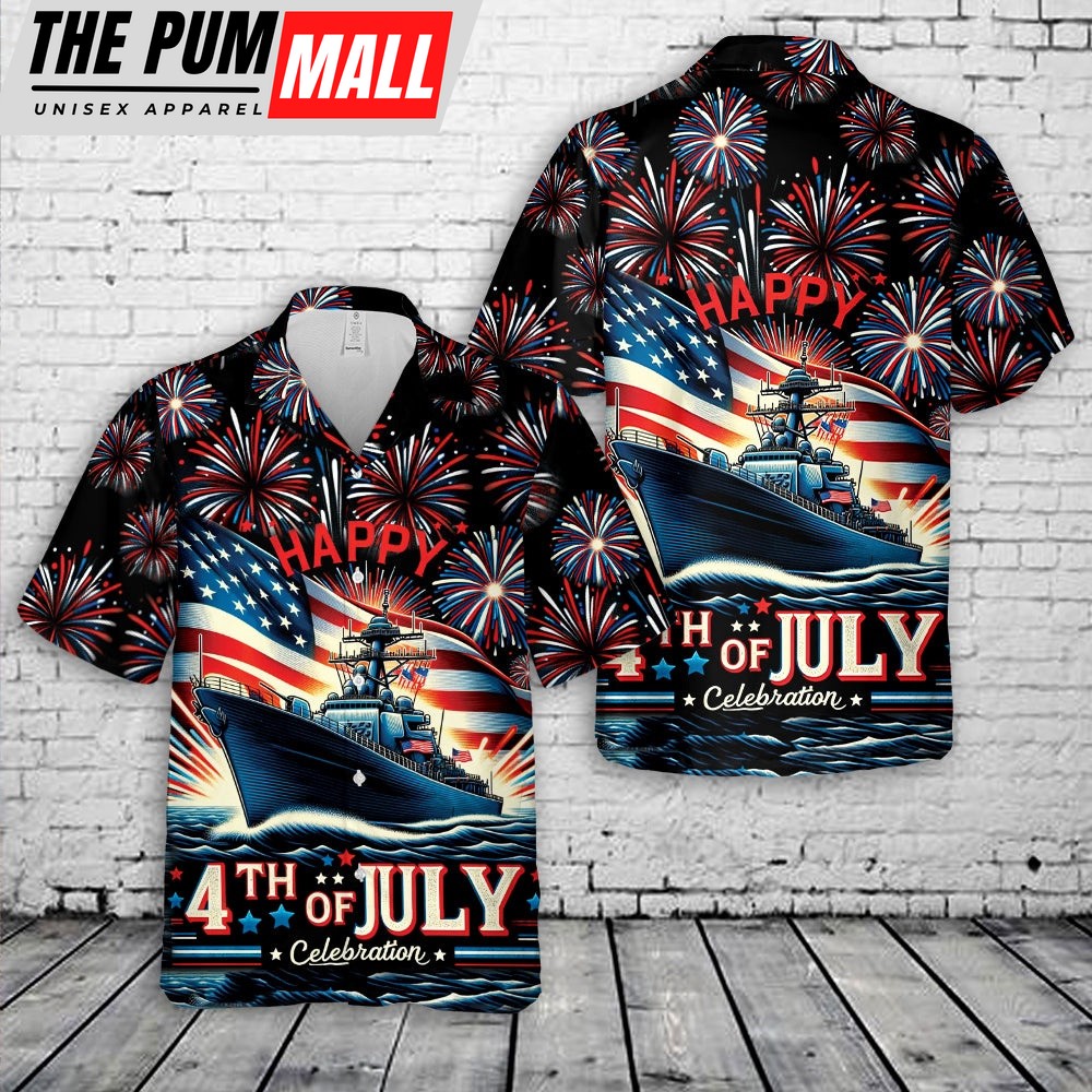 Us Navy Hawaiian Shirt, US Navy Ship, 4th Of July Hawaiian Shirt, Military Hawaiian Shirt