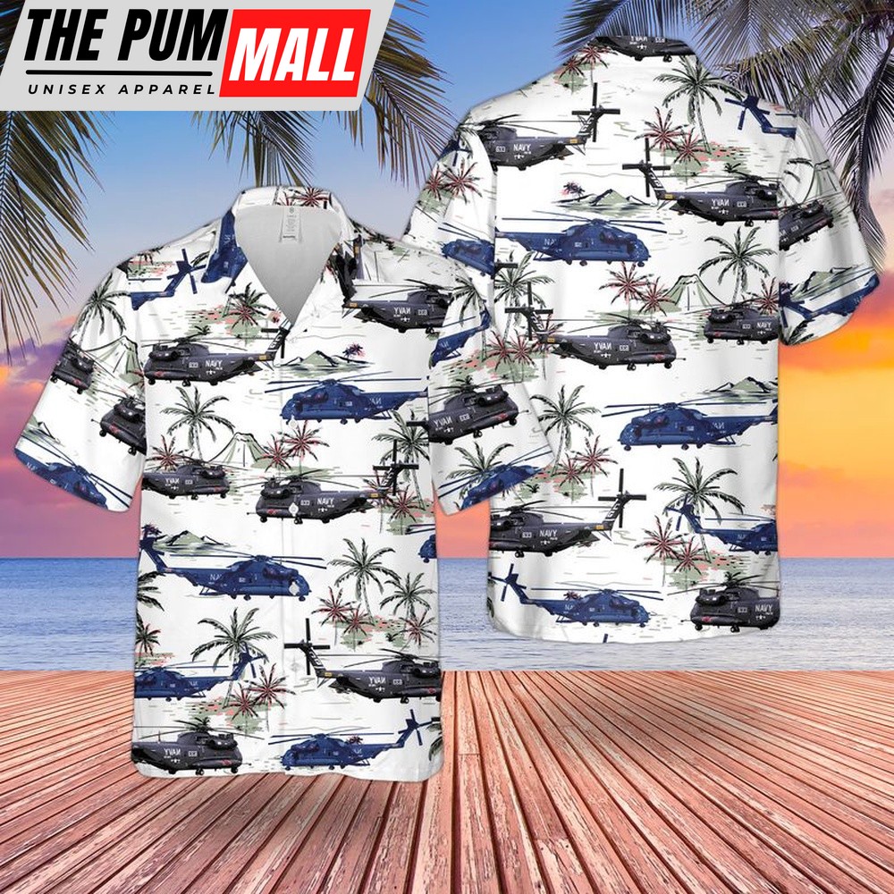Us Navy Hawaiian Shirt, US Navy Sikorsky RH-53D Hawaiian Shirt, Military Hawaiian Shirt