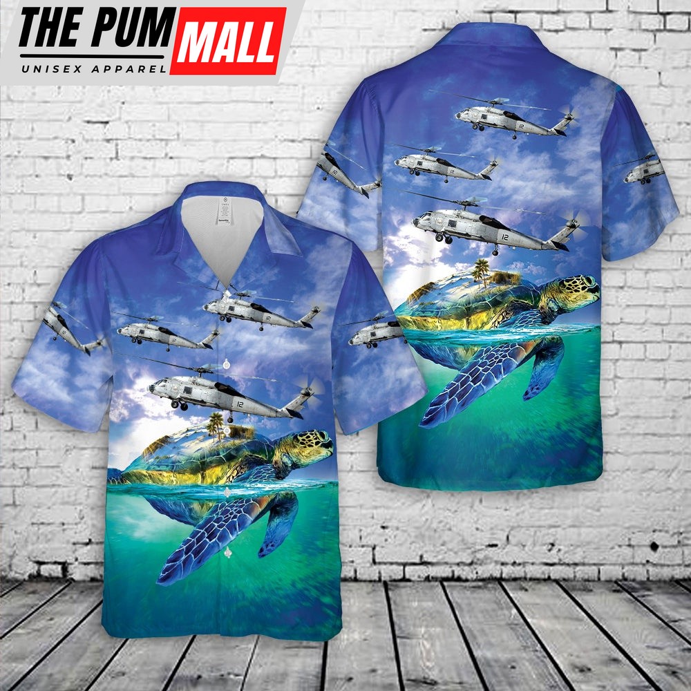 Us Navy Hawaiian Shirt, US Navy Sikorsky SH-60F Ocean Hawk (S-70B-4) Hawaiian Shirt, Military Hawaiian Shirt