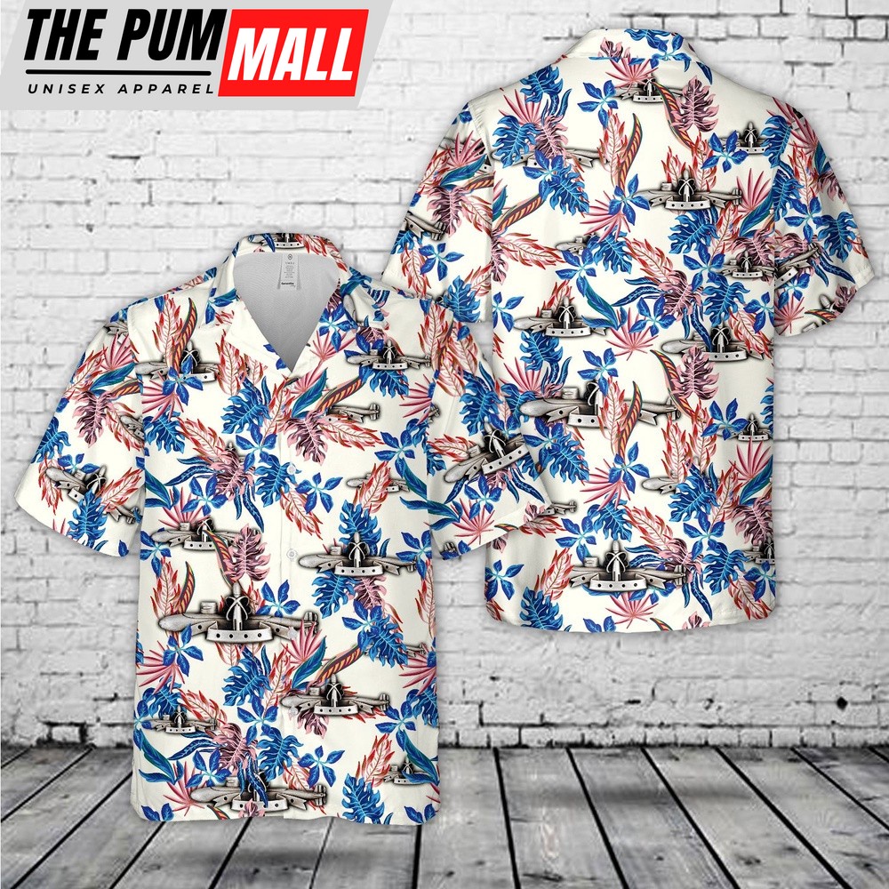 Us Navy Hawaiian Shirt, US Navy Silver SSBN Deterrent Patrol insignia Hawaiian Shirt, Military Hawaiian Shirt