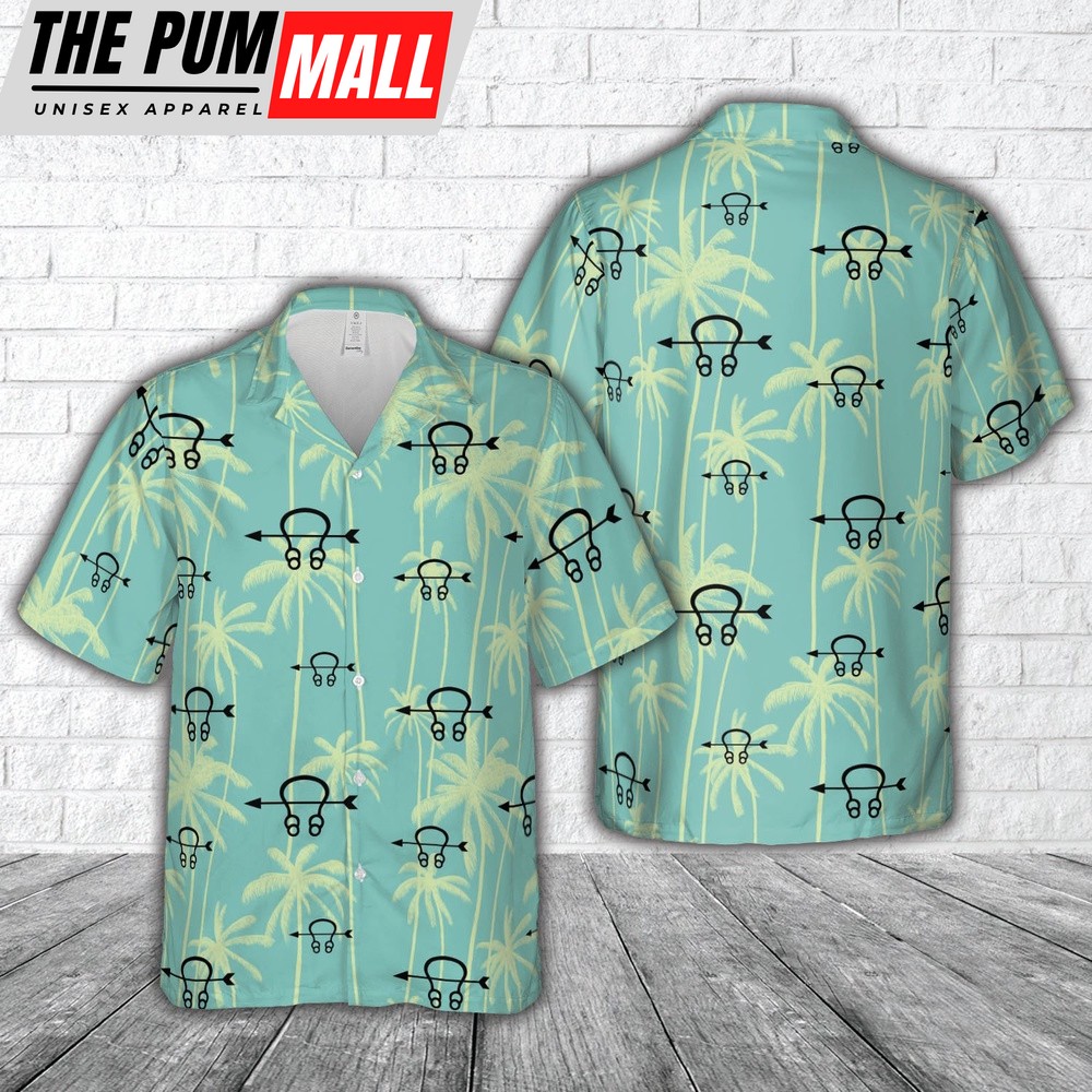 Us Navy Hawaiian Shirt, US Navy Sonar Technician (ST) Rating Badge Hawaiian Shirt, Military Hawaiian Shirt