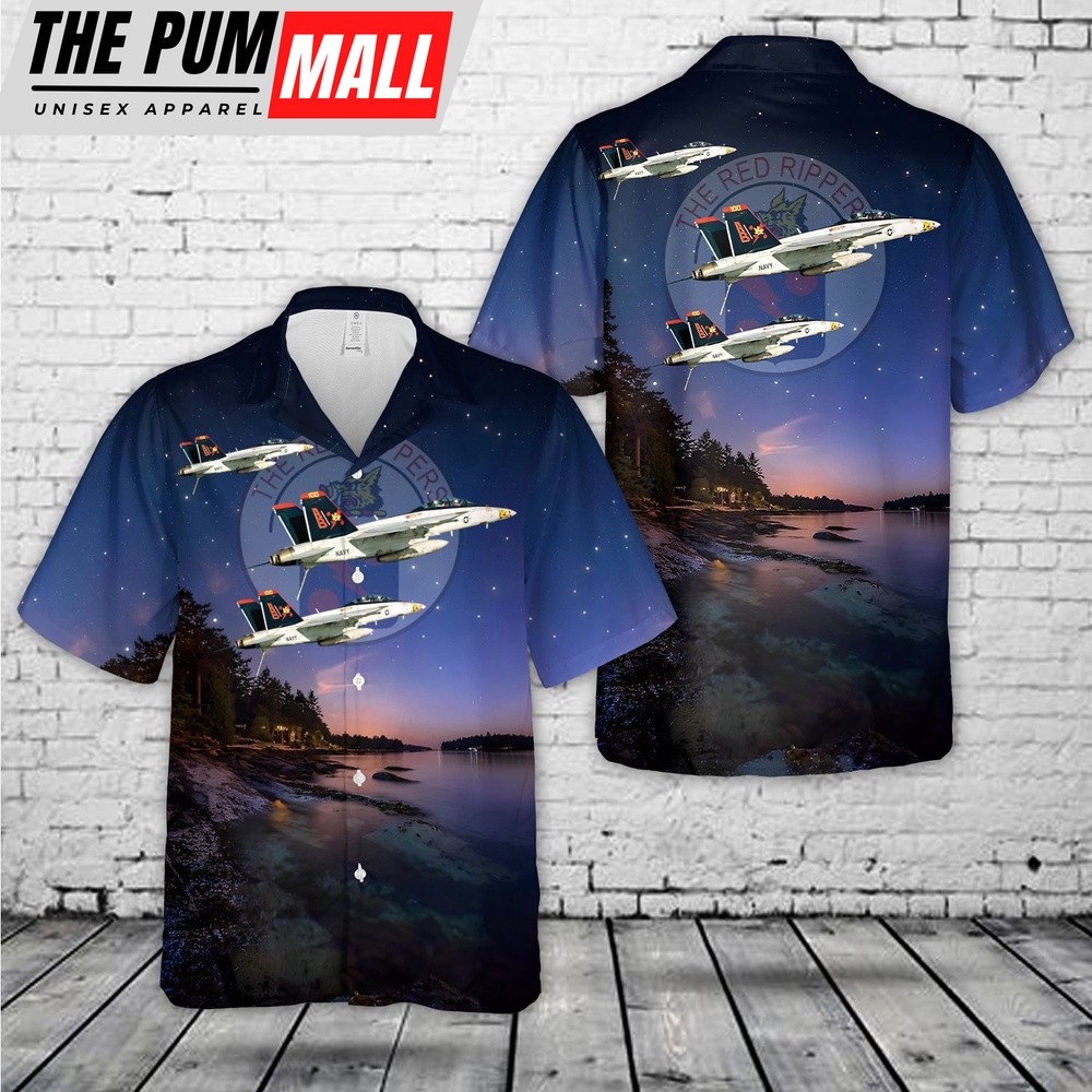 Us Navy Hawaiian Shirt, US Navy Strike Fighter Squadron 11 (VFA-11) F A-18Fs Hawaiian Shirt, Military Hawaiian Shirt