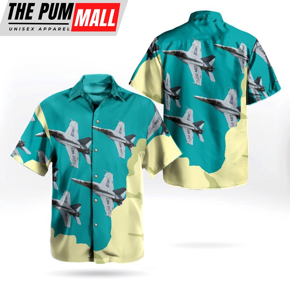 Us Navy Hawaiian Shirt, US Navy Sun ‘n Fun Boeing FA-18F Super Hornet Hawaiian Shirt, Military Hawaiian Shirt