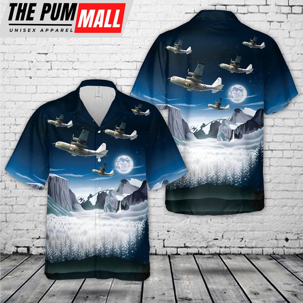 Us Navy Hawaiian Shirt, US Navy TACAMO EC-130Q of VQ-4, in 1984 Hawaiian Shirt, Military Hawaiian Shirt