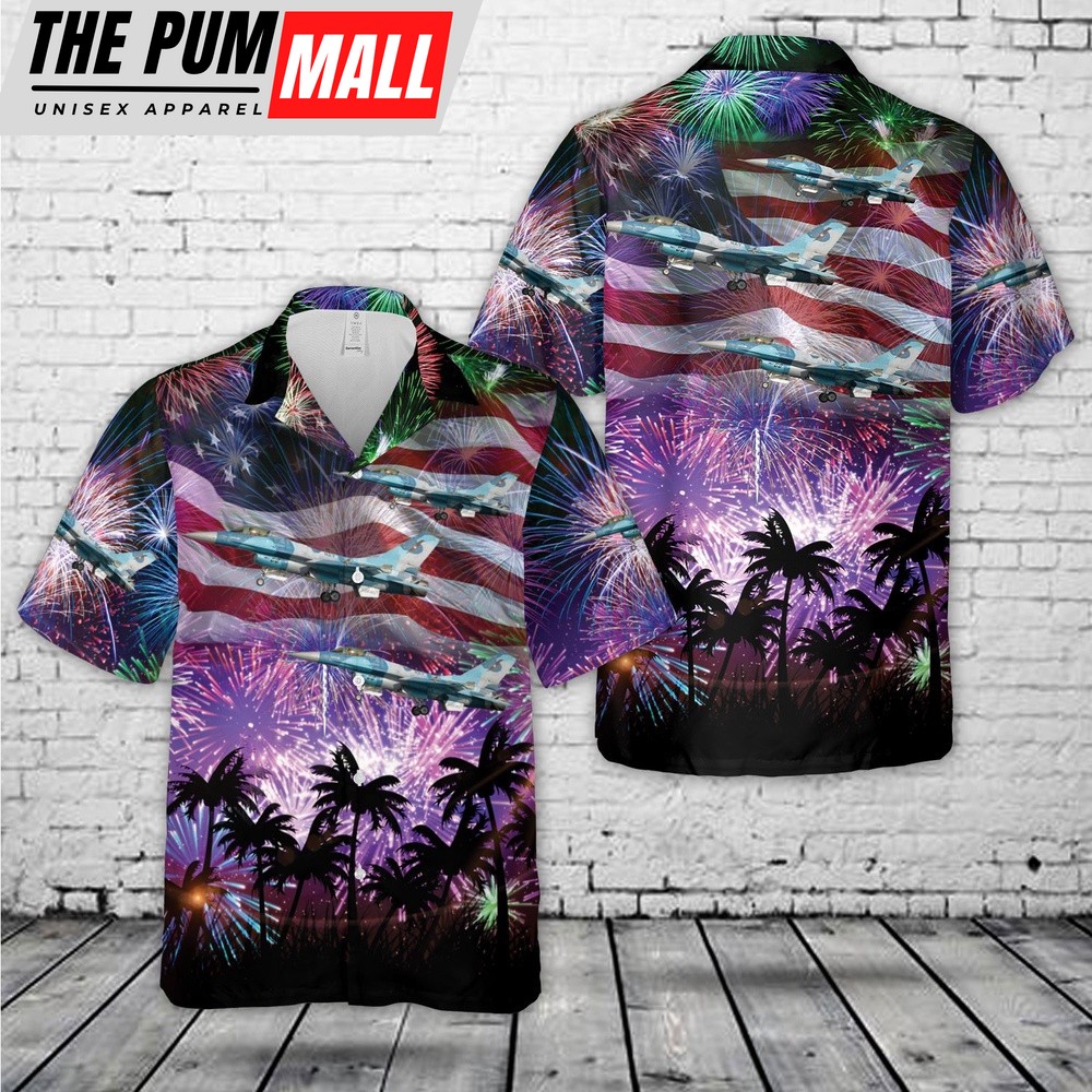 Us Navy Hawaiian Shirt, US Navy Top Gun F-16N, 4th Of July Hawaiian Shirt, Military Hawaiian Shirt