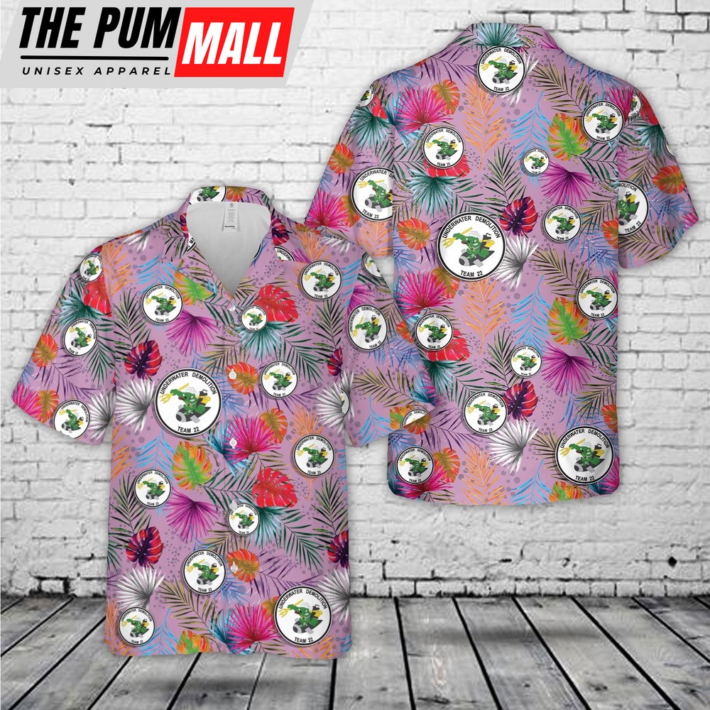 Us Navy Hawaiian Shirt, US Navy Underwater Demolition Team 22 (UDT-22) Hawaiian Shirt, Military Hawaiian Shirt