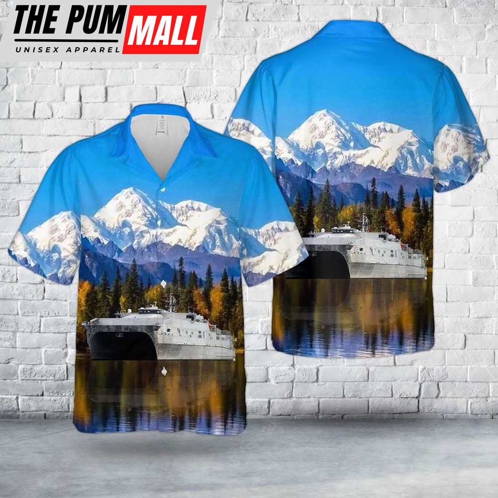 Us Navy Hawaiian Shirt, US Navy USNS Choctaw County (T-EPF-2) Hawaiian Shirt, Military Hawaiian Shirt