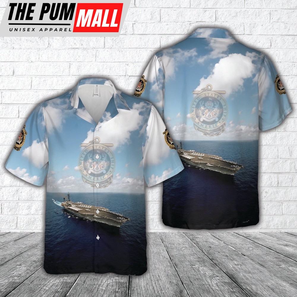 Us Navy Hawaiian Shirt, US Navy USS America (CV-66) Hawaiian Shirt, Military Hawaiian Shirt