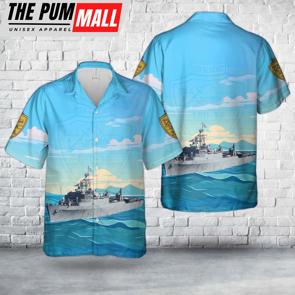 Us Navy Hawaiian Shirt, US Navy USS Anchorage (LSD-36) Hawaiian Shirt, Military Hawaiian Shirt