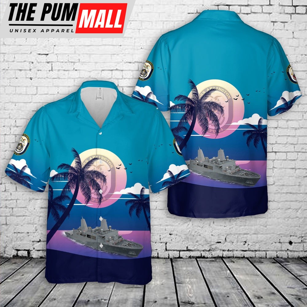 Us Navy Hawaiian Shirt, US Navy USS Arlington (LPD-24) Hawaiian Shirt, Military Hawaiian Shirt