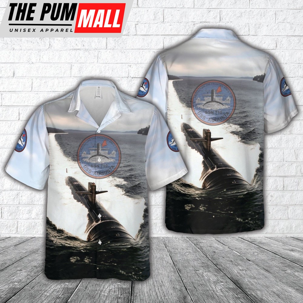 Us Navy Hawaiian Shirt, US Navy USS Augusta (SSN-710) Attack Submarine Hawaiian Shirt, Military Hawaiian Shirt