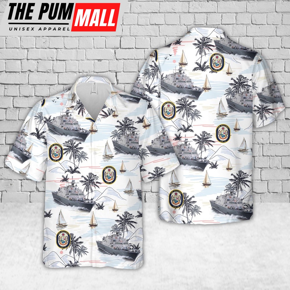 Us Navy Hawaiian Shirt, US Navy USS Billings (LCS-15) Freedom-class littoral combat ship Hawaiian Shirt, Military Hawaiian Shirt