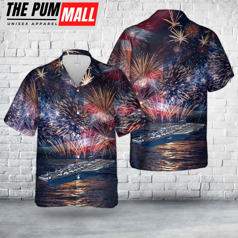 Us Navy Hawaiian Shirt, US Navy USS Carl Vinson (CVN-70), 4th Of July Hawaiian Shirt, Military Hawaiian Shirt