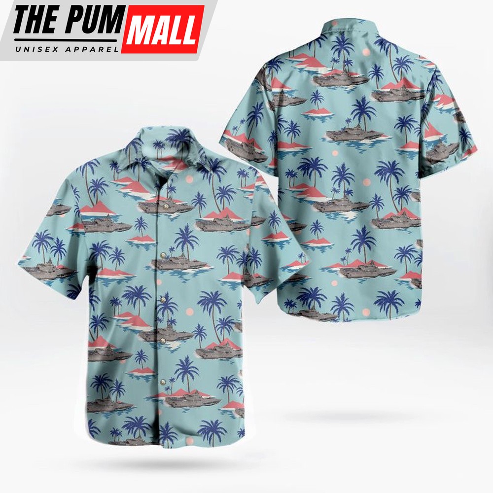 Us Navy Hawaiian Shirt, US Navy USS Cincinnati LCS-20 Littoral Combat Ship Hawaiian Shirt, Military Hawaiian Shirt