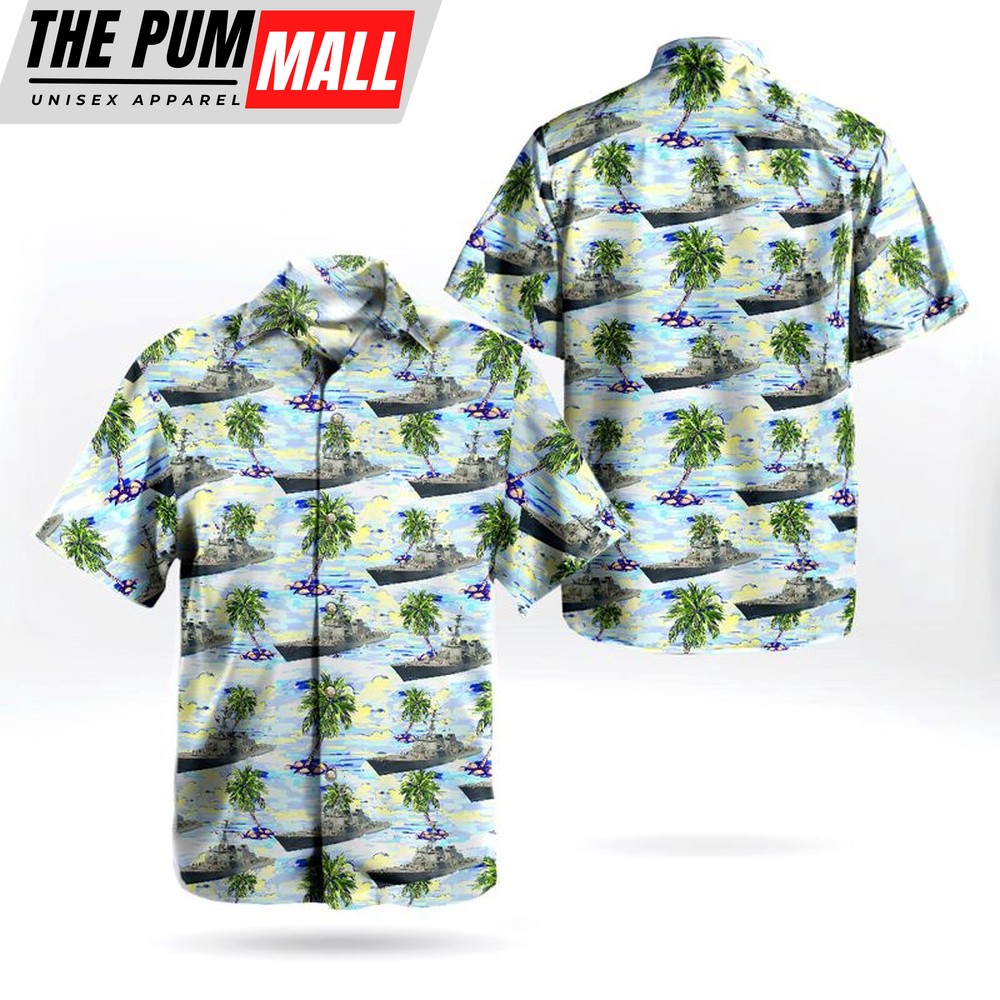 Us Navy Hawaiian Shirt, US Navy USS Cole DDG-67 Destroyer Hawaiian Shirt, Military Hawaiian Shirt