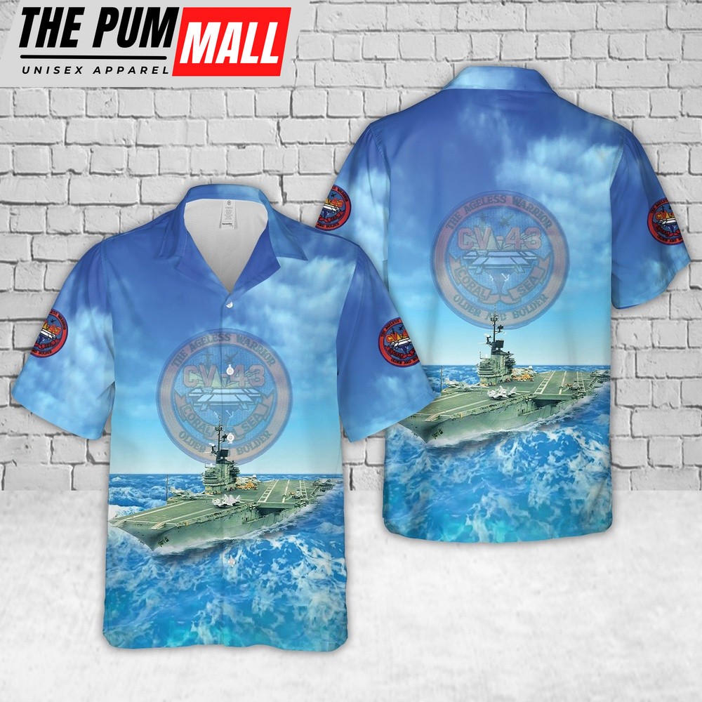 Us Navy Hawaiian Shirt, US Navy USS Coral Sea (CV-43) Hawaiian Shirt, Military Hawaiian Shirt