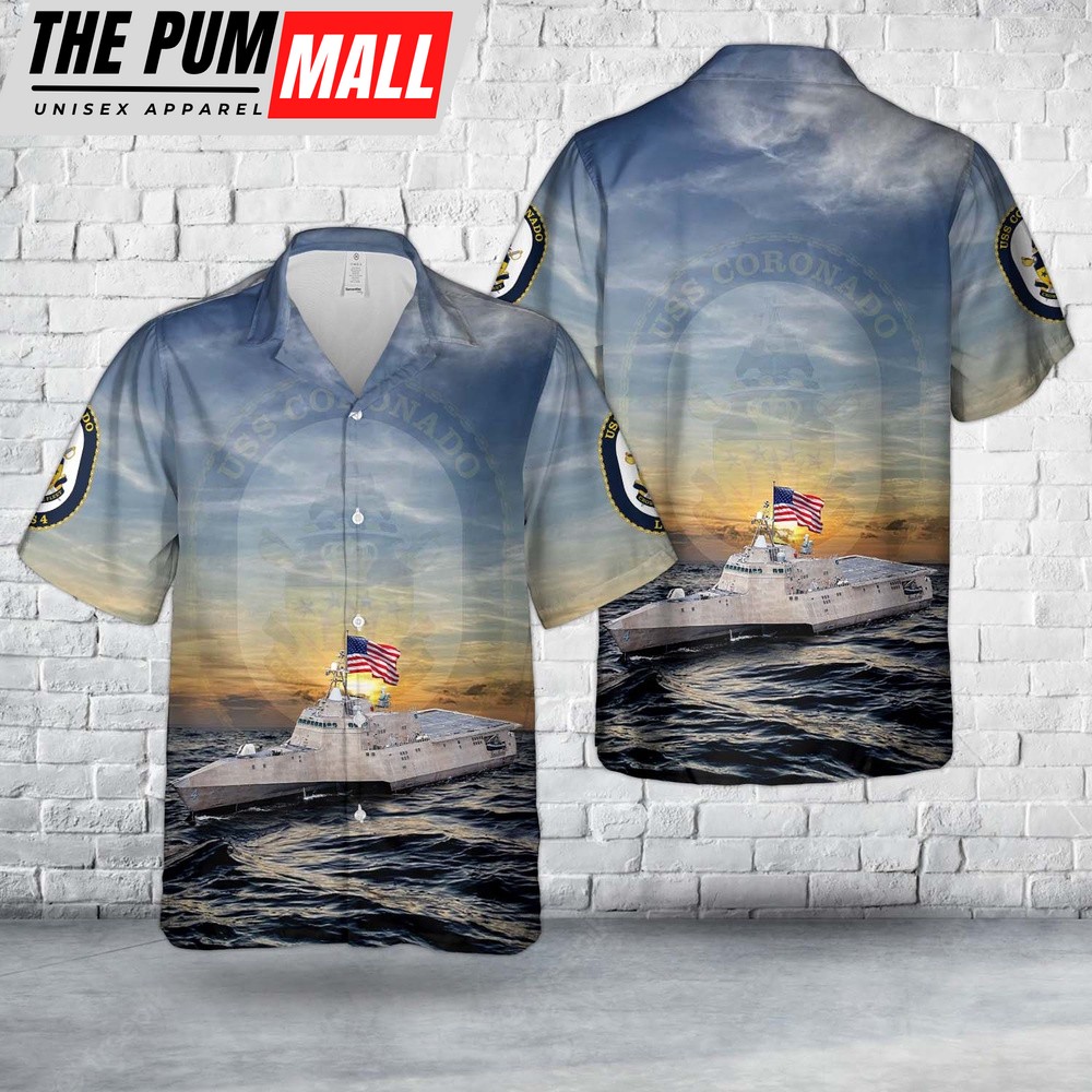 Us Navy Hawaiian Shirt, US Navy USS Coronado (LCS-4) Hawaiian Shirt, Military Hawaiian Shirt