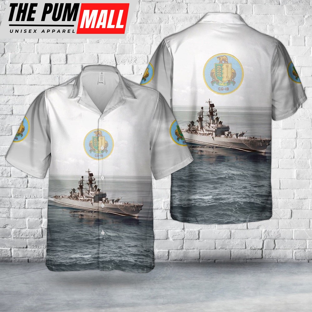 Us Navy Hawaiian Shirt, US Navy USS Dale (DLG-19CG-19) Leahy-class cruiser Hawaiian Shirt, Military Hawaiian Shirt