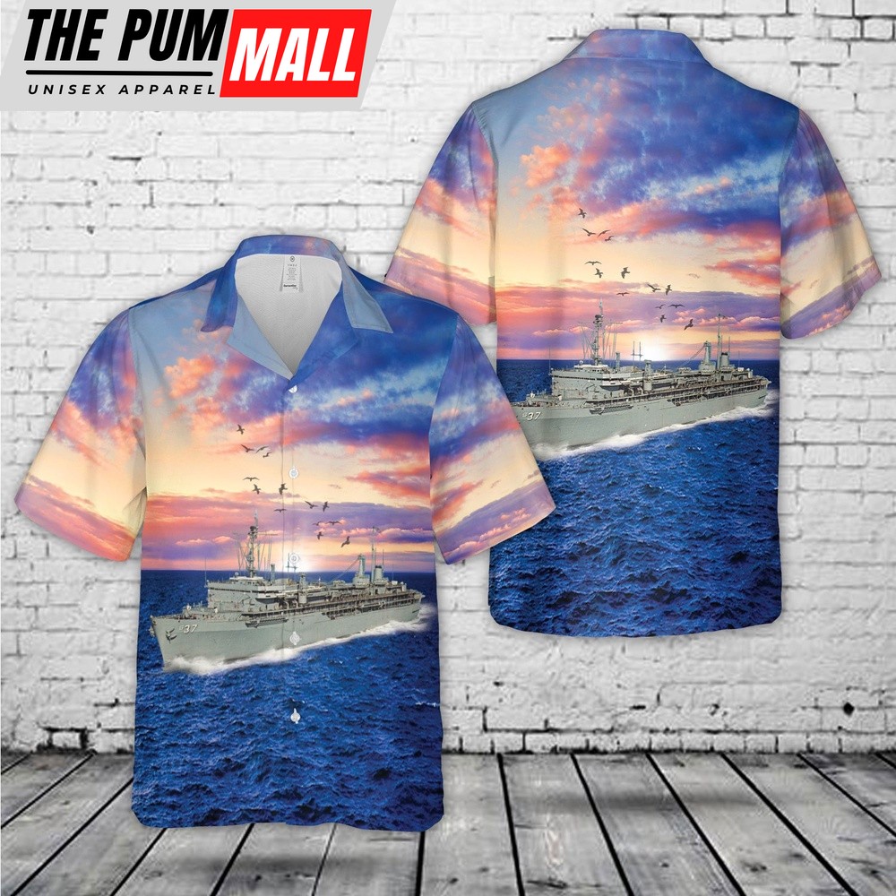 Us Navy Hawaiian Shirt, US Navy USS Dixon AS-37 Hawaiian Shirt, Military Hawaiian Shirt