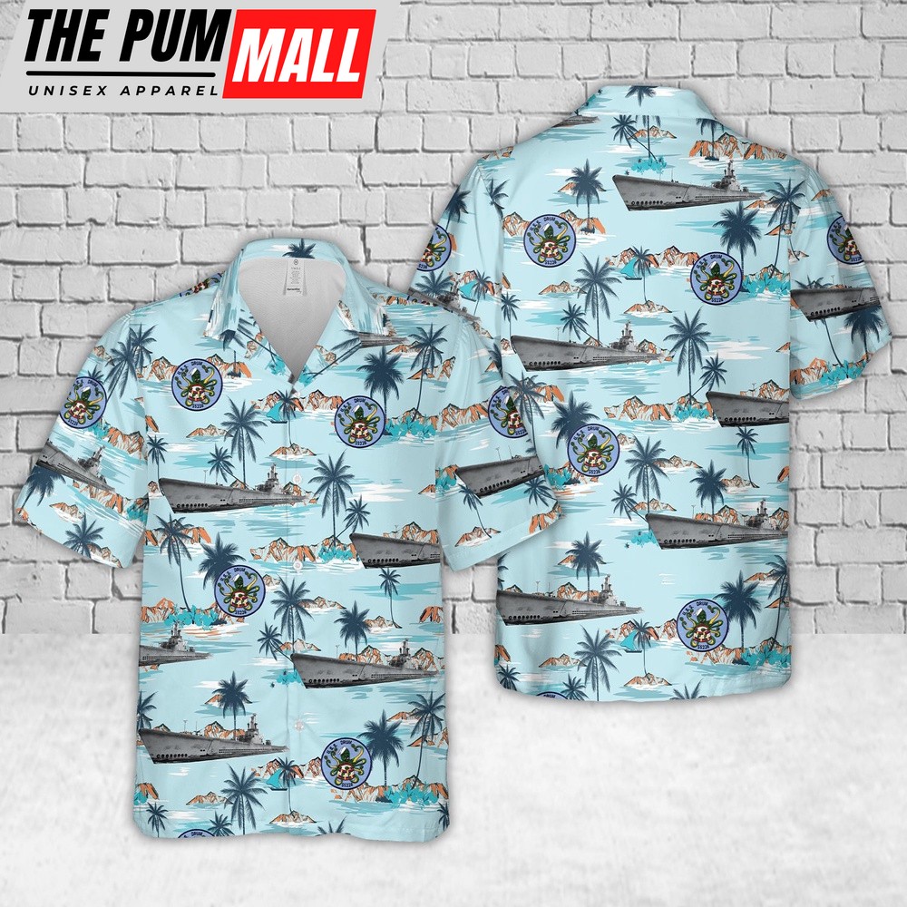 Us Navy Hawaiian Shirt, US Navy USS Drum (SS-228) In WWII Hawaiian Shirt, Military Hawaiian Shirt
