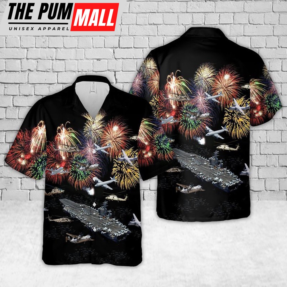 Us Navy Hawaiian Shirt, U.S Navy USS Dwight D. Eisenhower Hawaiian Shirt, Military Hawaiian Shirt