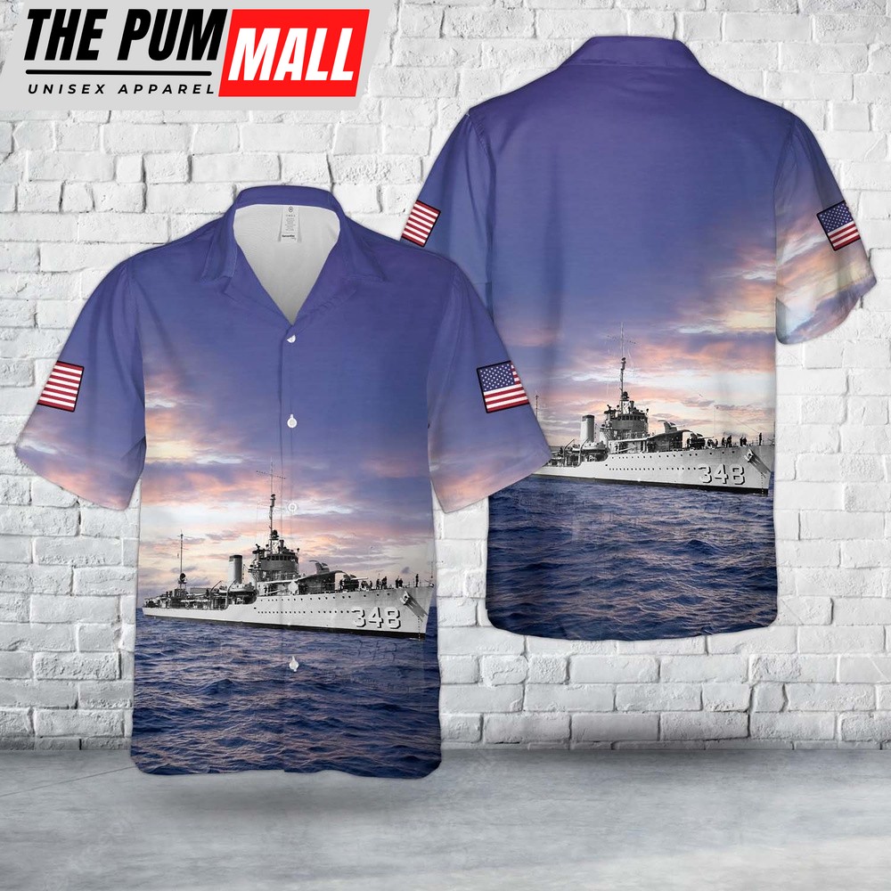 Us Navy Hawaiian Shirt, US Navy USS Farragut (DD-348) Hawaiian Shirt, Military Hawaiian Shirt
