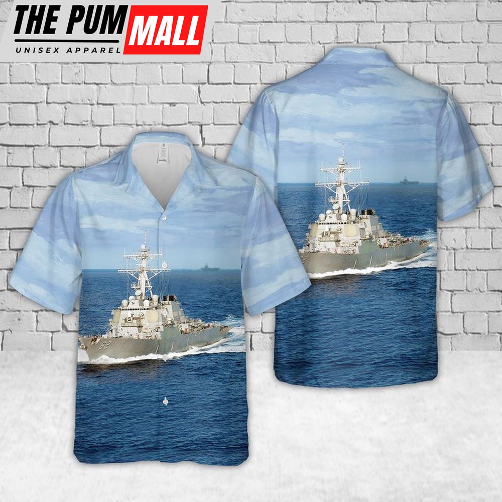 Us Navy Hawaiian Shirt, US Navy USS Fitzgerald (DDG-62) Arleigh Burke-class Destroyer Hawaiian Shirt, Military Hawaiian Shirt