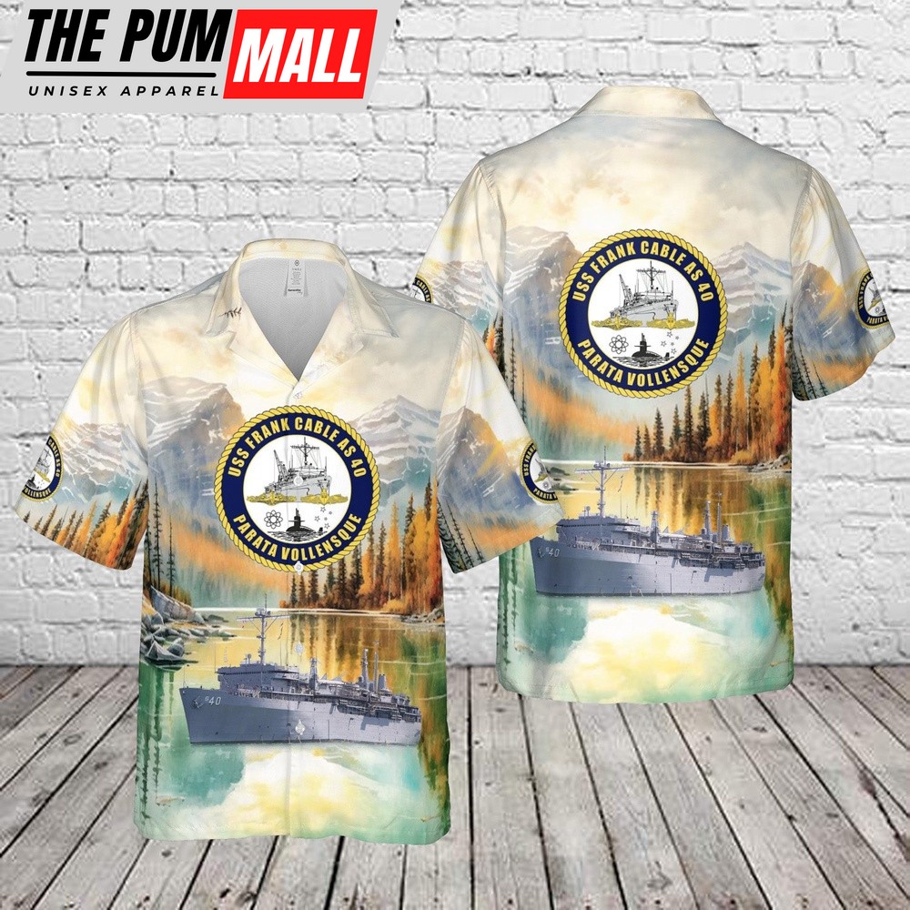 Us Navy Hawaiian Shirt, US Navy USS Frank Cable (AS-40) Hawaiian Shirt, Military Hawaiian Shirt