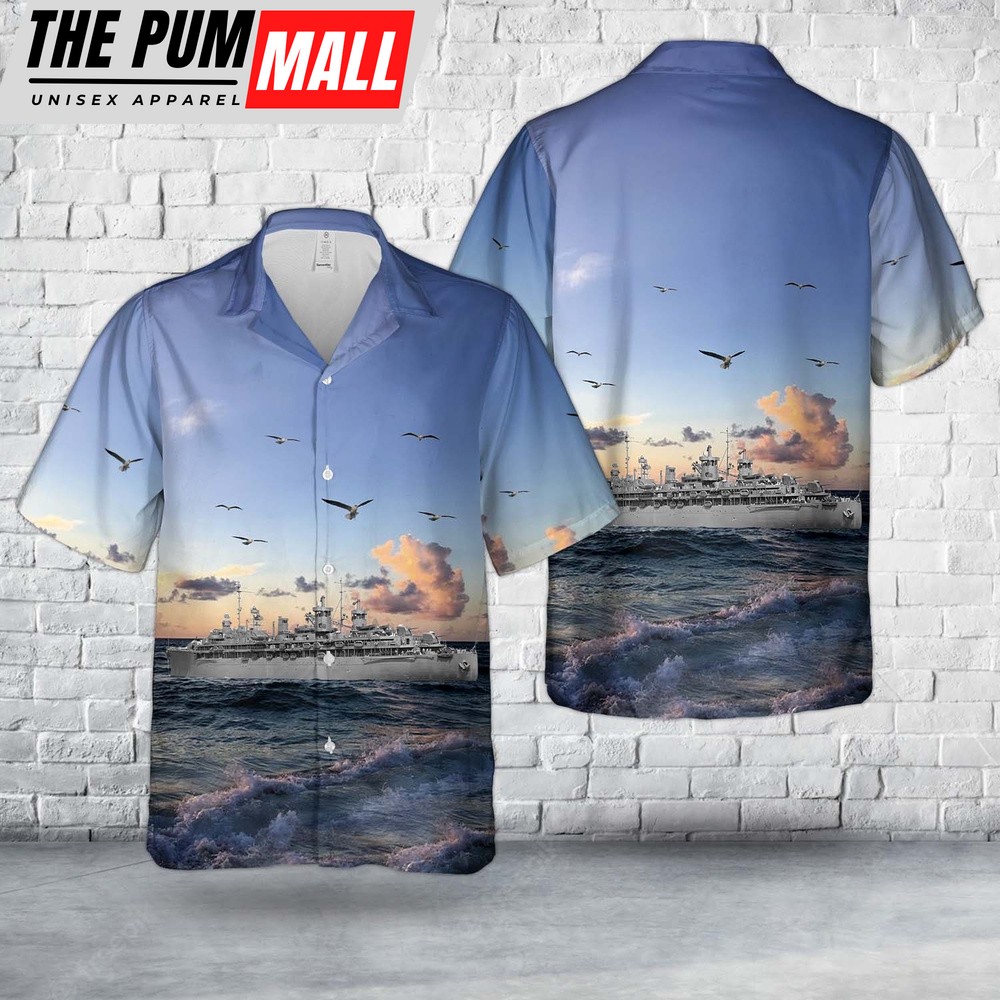 Us Navy Hawaiian Shirt, US Navy USS Fulton (AS-11) Hawaiian Shirt, Military Hawaiian Shirt