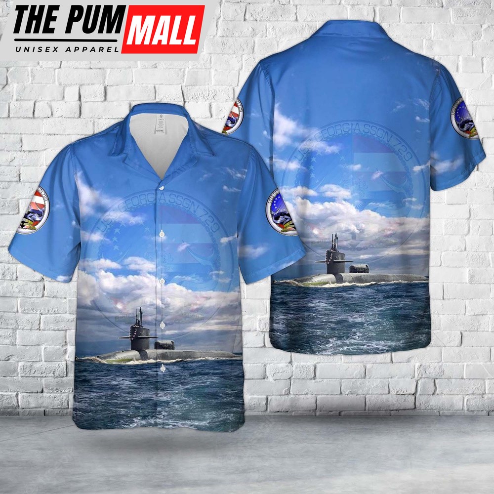Us Navy Hawaiian Shirt, US Navy USS Georgia (SSBN-729SSGN-729) Ohio-class submarine Hawaiian Shirt, Military Hawaiian Shirt