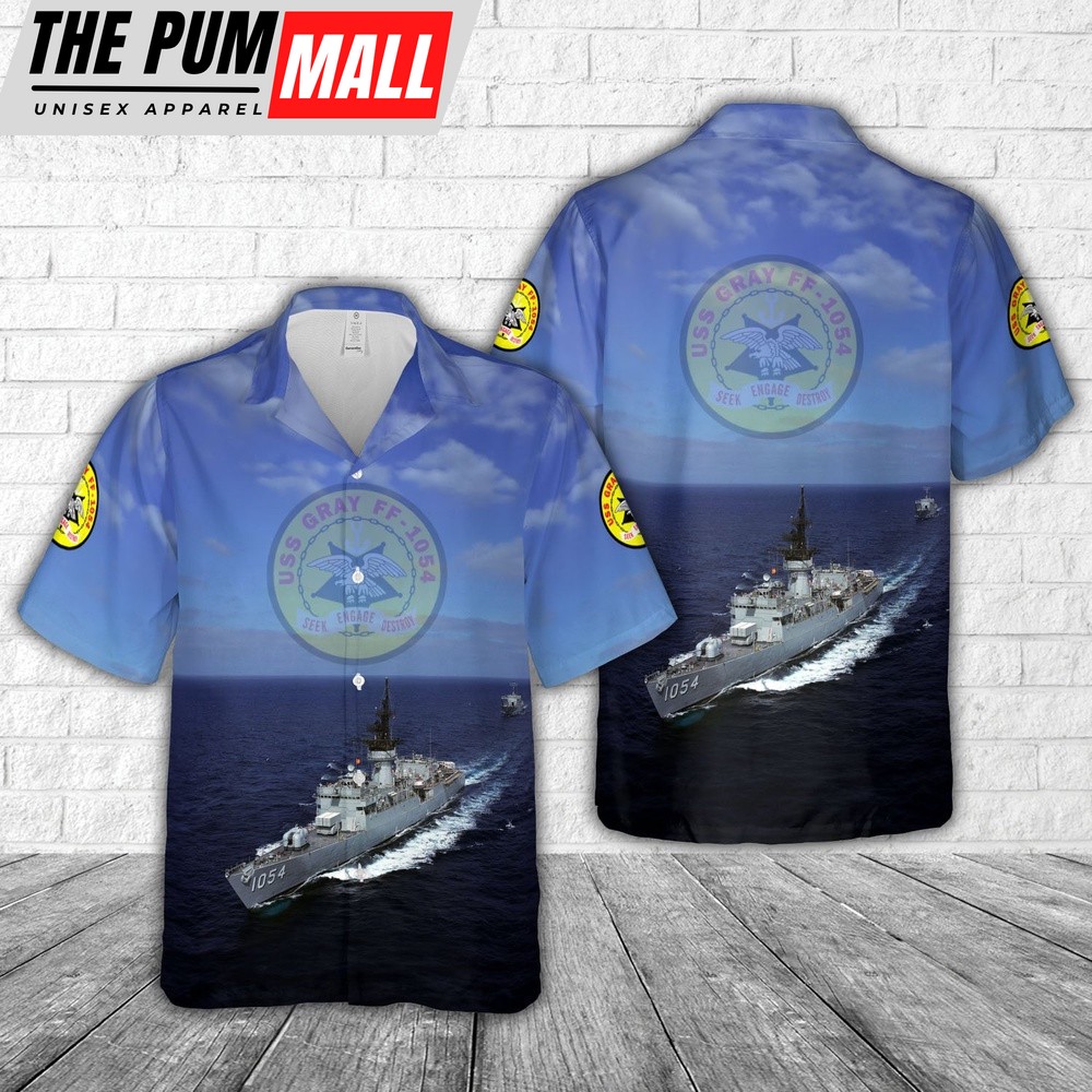 Us Navy Hawaiian Shirt, US Navy USS Gray (FF-1054) Hawaiian Shirt, Military Hawaiian Shirt