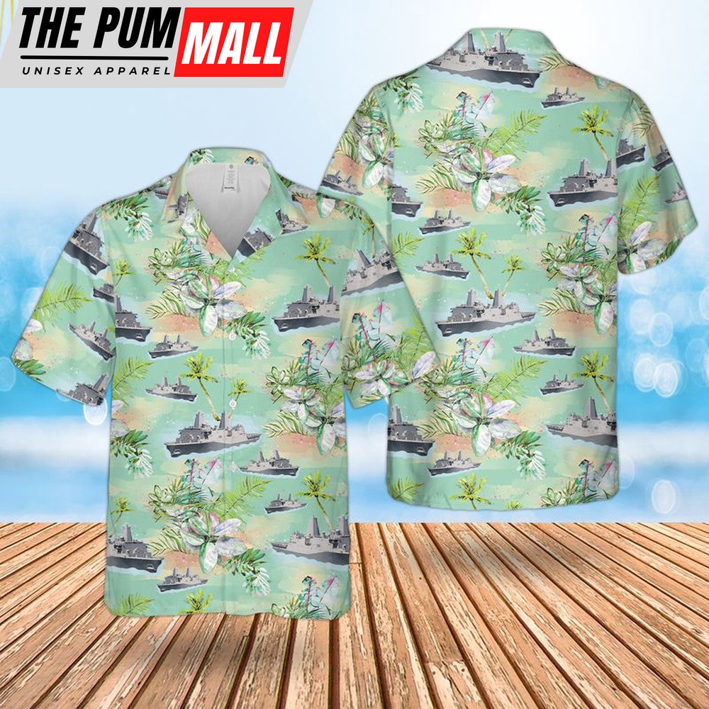 Us Navy Hawaiian Shirt, US Navy USS Green Bay (LPD-20) Hawaiian Shirt, Military Hawaiian Shirt